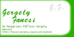 gergely fancsi business card